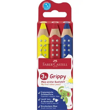 FABER-CASTELL Farbstifte Grippy 110707 3 Farben
