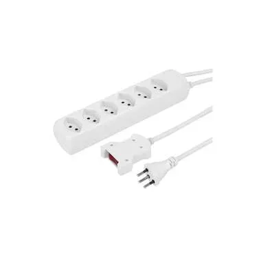 Steckdosenleiste Power Easy weiss 6xT13 1.5m mit externer Reset-Kabelschalter 2m