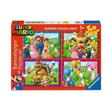 Kinderpuzzle 4x100 Teile - Nintendo Super Mario - Zeit für Mario!