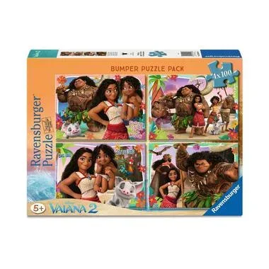 Kinderpuzzle 4x100 Teile - Disney Vaiana 2 - Abenteuer in Ozeanien