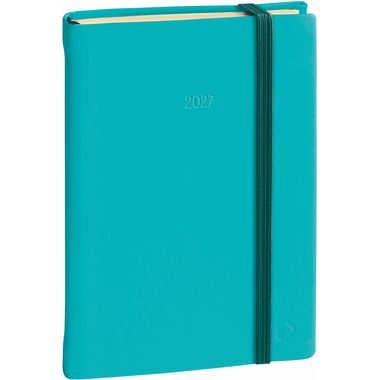 QUO-VADIS Agenda Prestige Silk 2026 2851037Q 1W/2S t&uuml;rkis ML 10x15cm