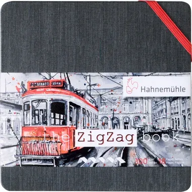 HAHNEMÜHLE Leporello ZigZag 14x14cm 10625002 weiss, 300g 18 Seiten