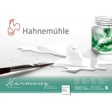 HAHNEMÜHLE Aquarellblock Harmony A3 10628761 weiss satiniert, 300g 12 Blatt