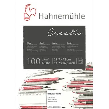 HAHNEMÜHLE Skizzenblock Creativ A3 10628246 weiss, 100g 100 Blatt