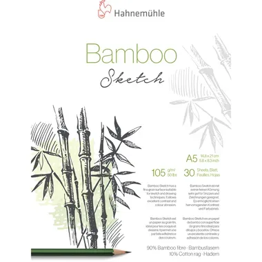 HAHNEMÜHLE Skizzenblock Bamboo A5 10628560 weiss, 105g 30 Blatt