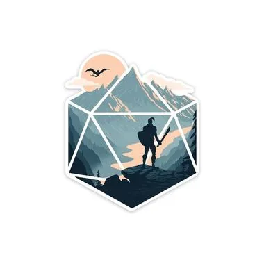 Glass Staff The d20 Champion Sticker Blau