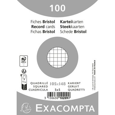 Exacompta - Karteikarten, 105x148mm, Weiss