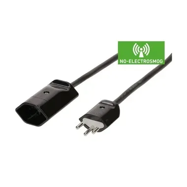 Max Hauri 171019 Strom Verlängerungskabel 10 A Schwarz 3 m Geschirmt