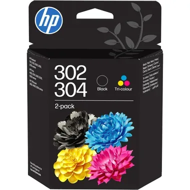 HP H302 Druckerpatronen (bk, C) - HP No. 302, No. 304, B82L1AE für z.B. HP Envy 4524 e-All-in-One, HP OfficeJet 5232, HP Envy 4528 e-All-in-One