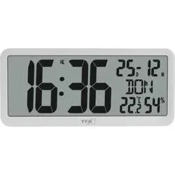TFA Dostmann 60.4525.02 Funk Wanduhr 356 mm x 27 mm x 161 mm Weiß Großes Display
