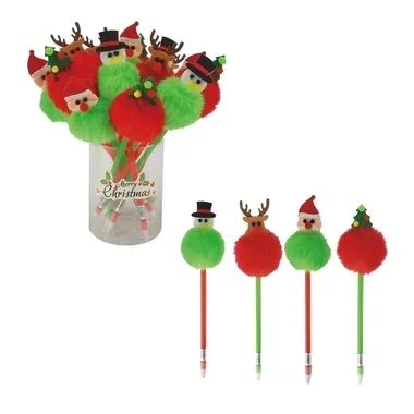 ROOST Kugelschreiber PomPom XBP-002 X-mas 4 ass.