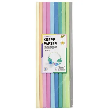 FOLIA Krepppapier 50x200 cm 82392 Trend, 10 Farben 10 Rollen
