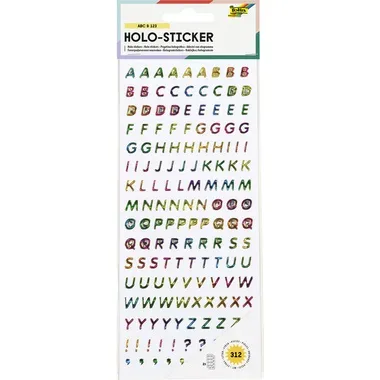 FOLIA Holo-Sticker 17102 ABC & 123 2 Blatt/312 Stück