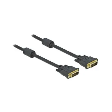 Delock DVI Anschlusskabel DVI-D 24+1pol. Buchse, DVI-D 24+1pol. Stecker 5 m Schwarz 83192 doppelt geschirmt, vergoldete