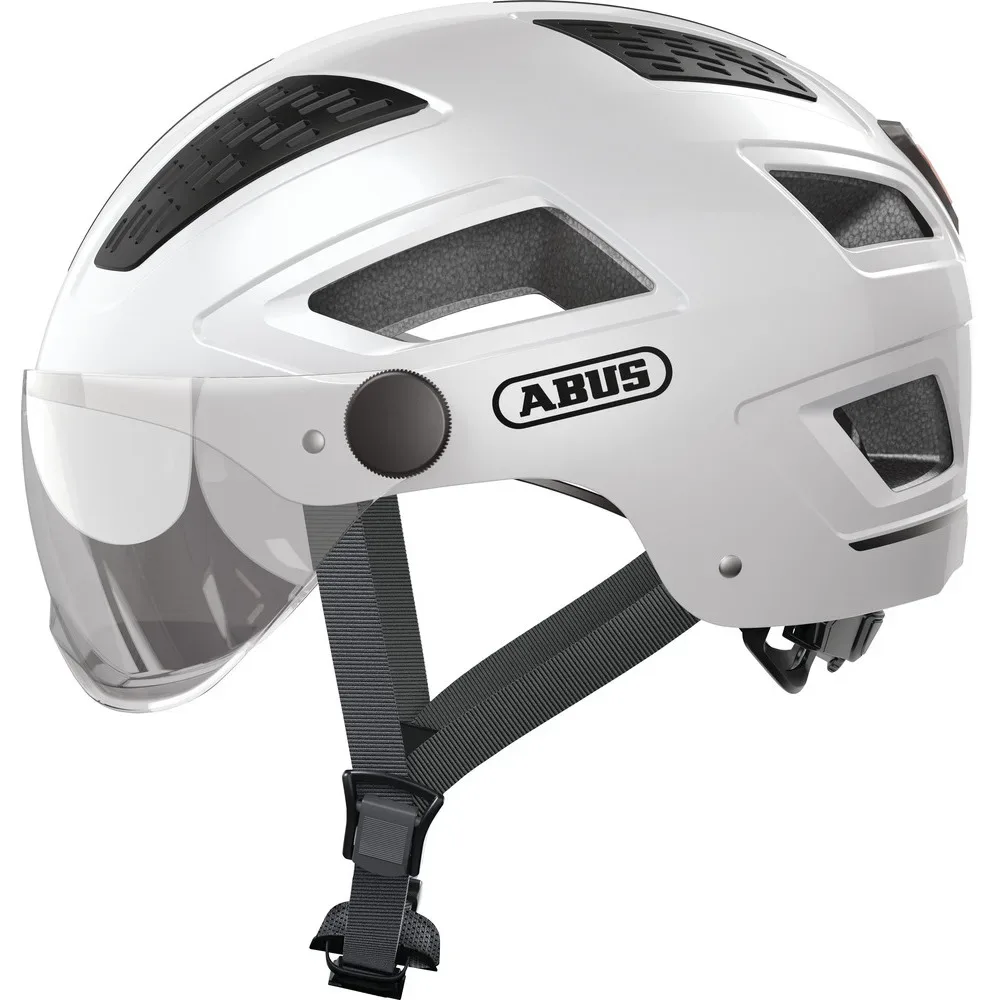 ABUS Hyban 2.0 ACE Velohelm mit Visier - Polar White