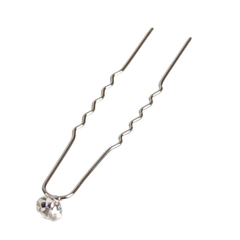 Haarnadel Strassstein silber 6 Stück