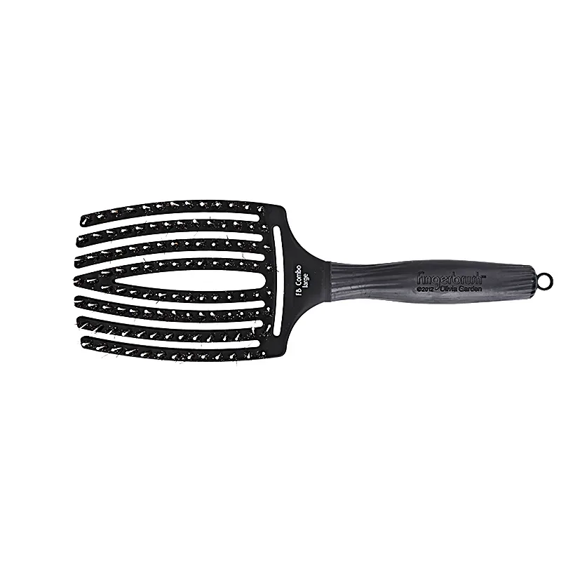 Olivia Garden Fingerbrush Care Iconic Boar & Nylon Full Black Haarb&uuml;rste schwarz L