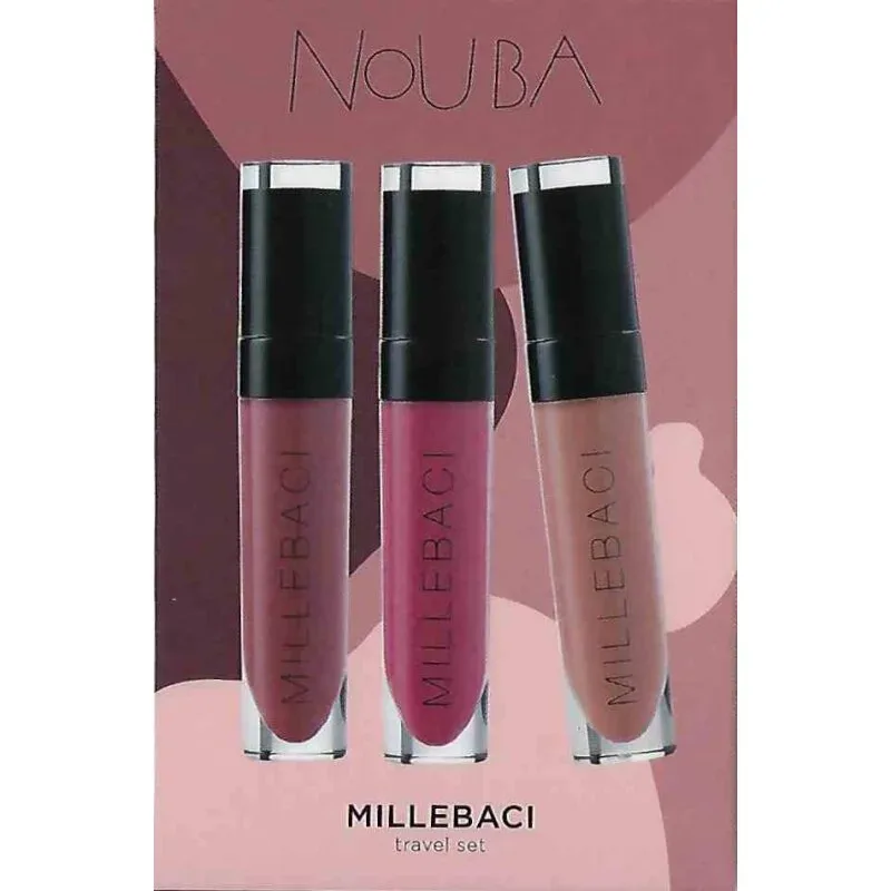 Nouba Millebaci Dauerhafter, Flüssiger Lippenstift Travel Set 3 für 2
