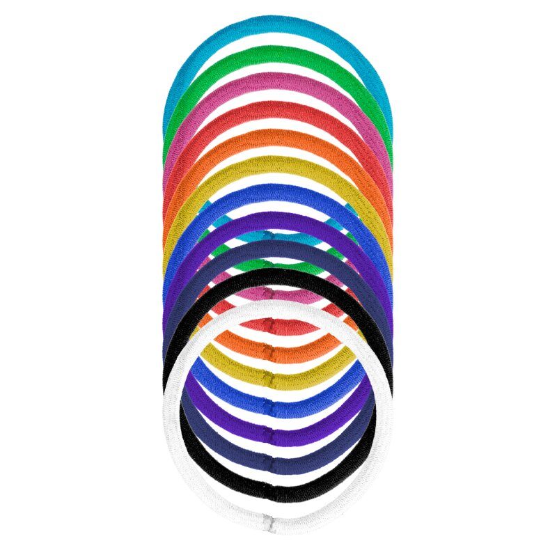 Denman Zopfgummis 4 mm, 18-er Karte, bunt sortiert