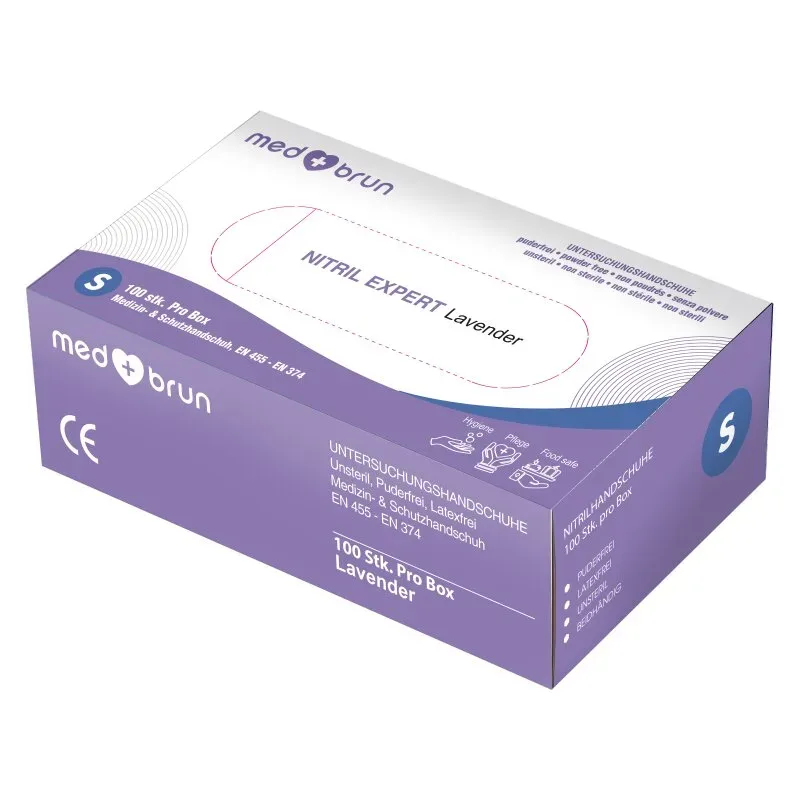 Nitril-Einweghandschuhe MEDBRUN S 100er Box lavendel