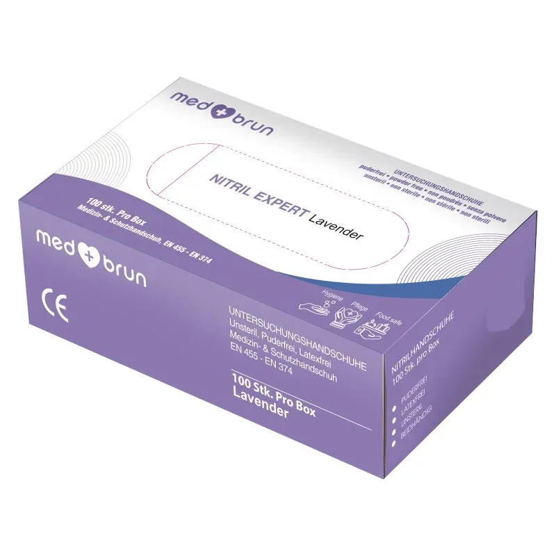 Nitril-Einweghandschuhe MEDBRUN XL 100er Box lavendel