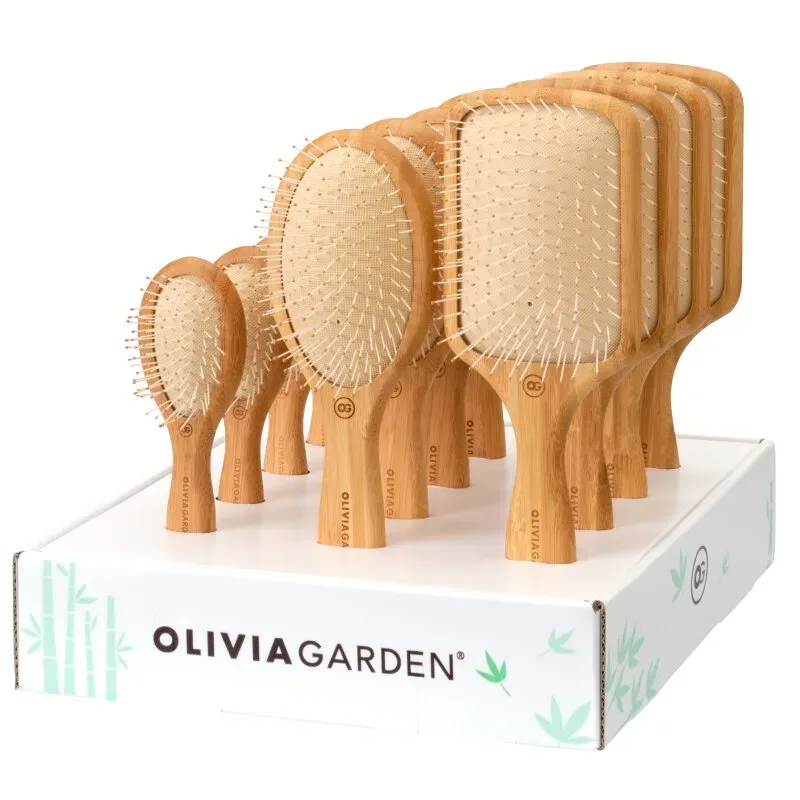 Olivia Garden Bamboo Touch Nylon Entwirrungsbürsten, 12er Display