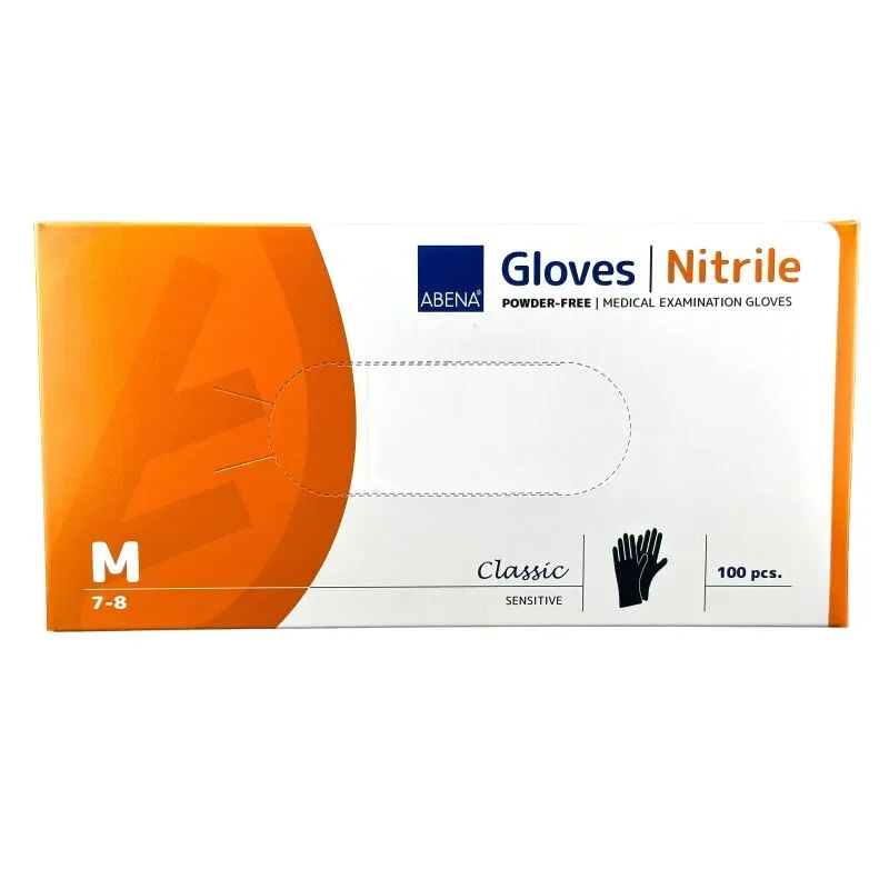 Abena Black Nitrilhandschuhe, Puderfrei schwarz M - 100 Stk.