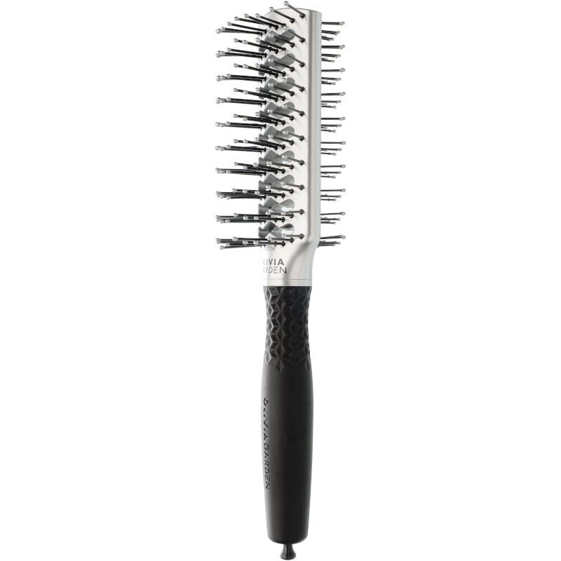 Olivia Garden Essential Style Double Tunnel Nylonborsten Silber