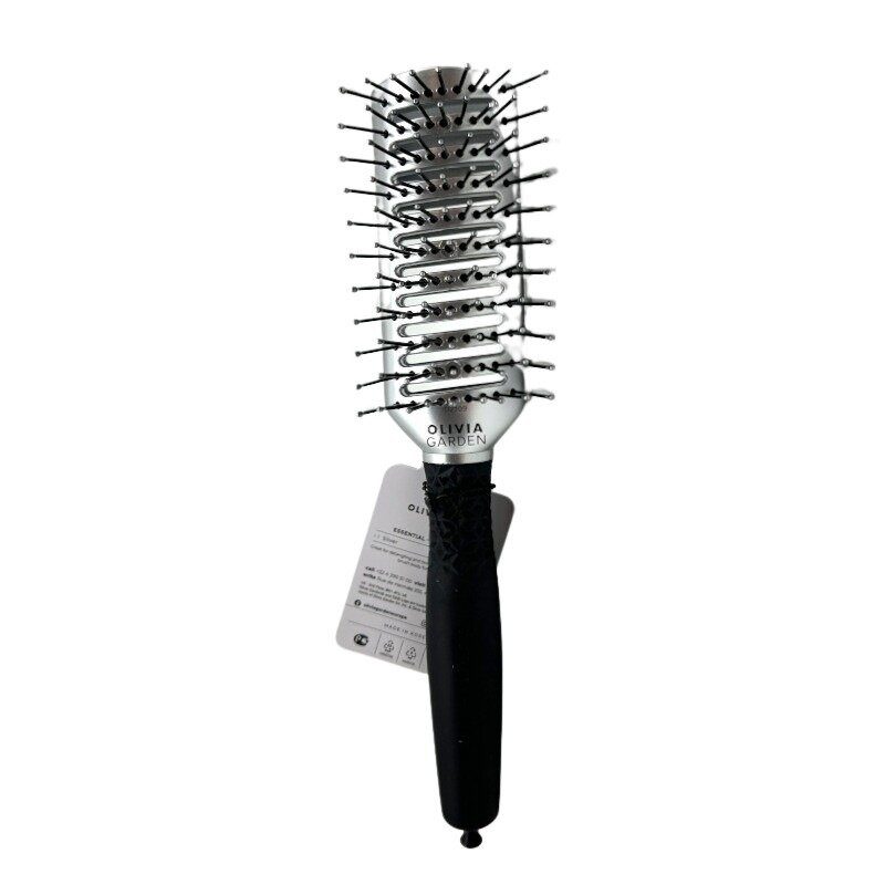 Olivia Garden Essential Style Tunnel Nylonborsten Silber