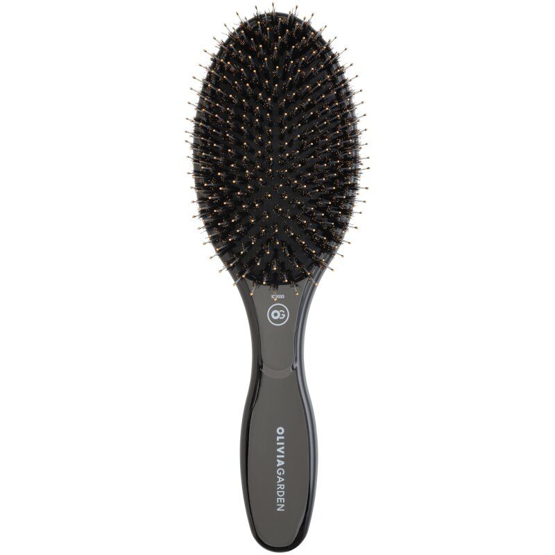 Olivia Garden Expert Care Oval Wildschwein-/Nylonborsten Schwarz