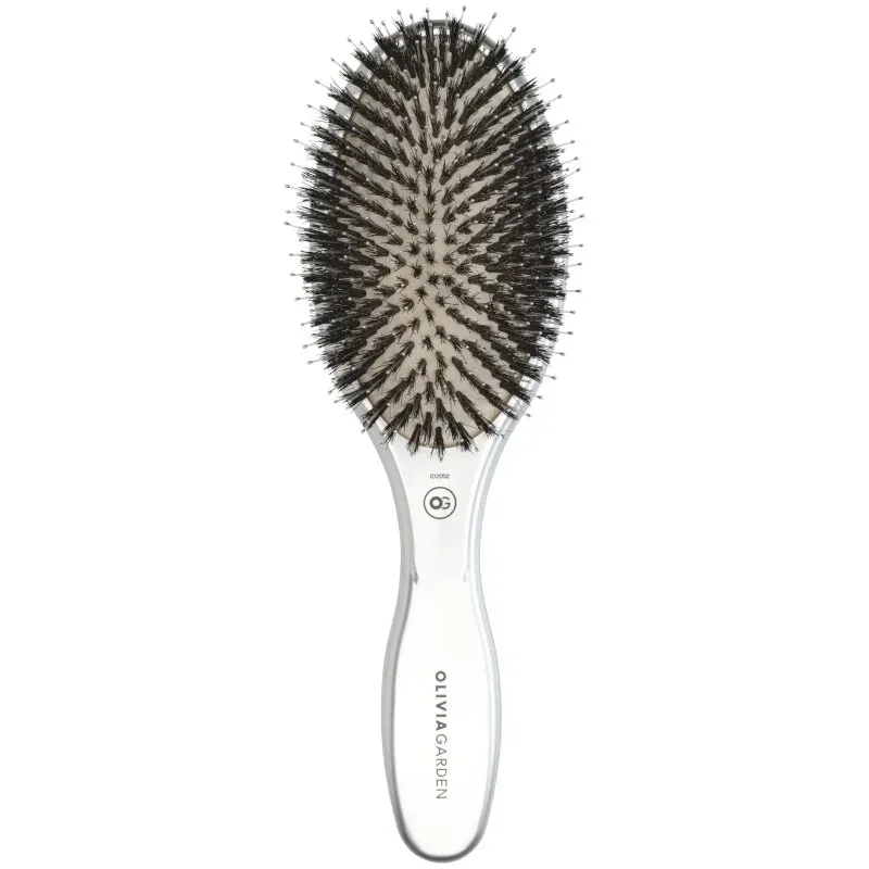 Olivia Garden Expert Care Oval Wildschwein-/Nylonborsten Silber