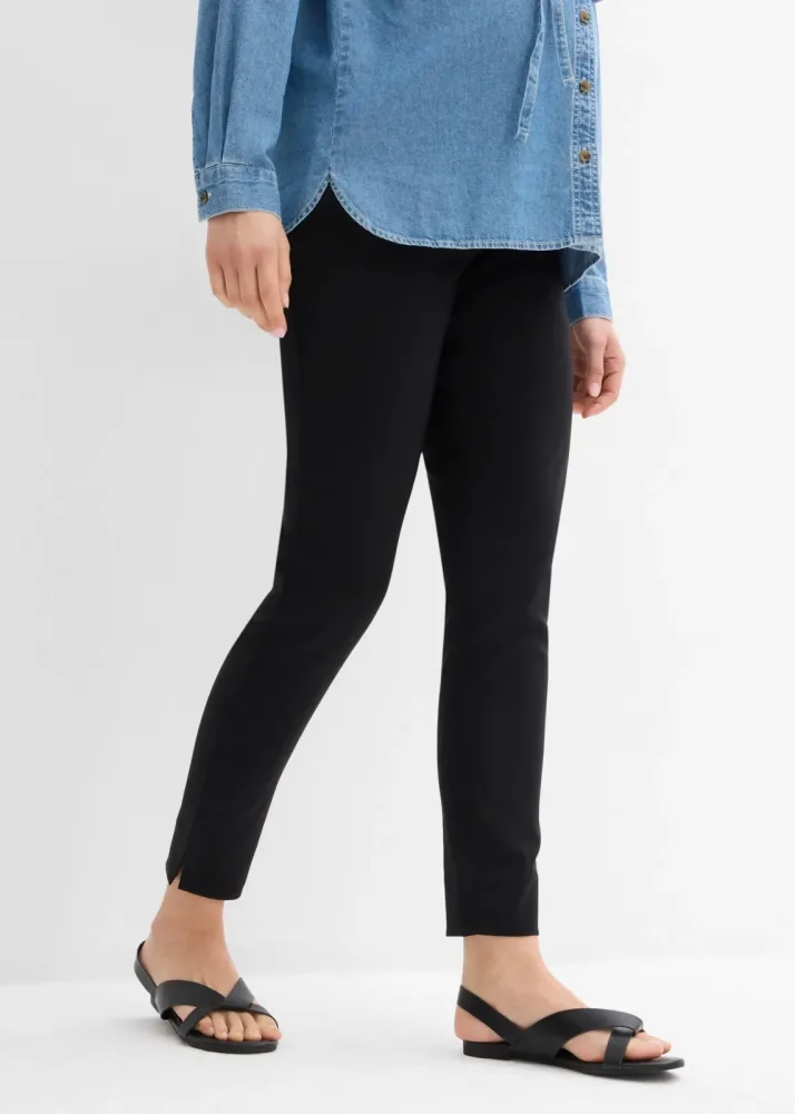 bonprix Stretch- Umstandshose mit schmal zulaufendem Beinschwarz 34Damen