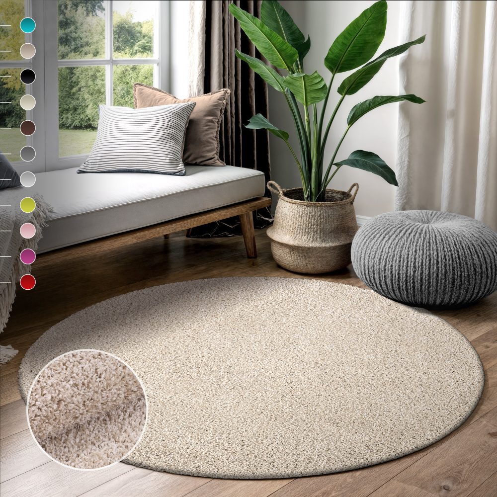 Sanat Hochflor-Teppich »LOCA«, rund, 30 mm Höhe, Wohnzimmer, Langflor, Shaggy, Schlafzimmer