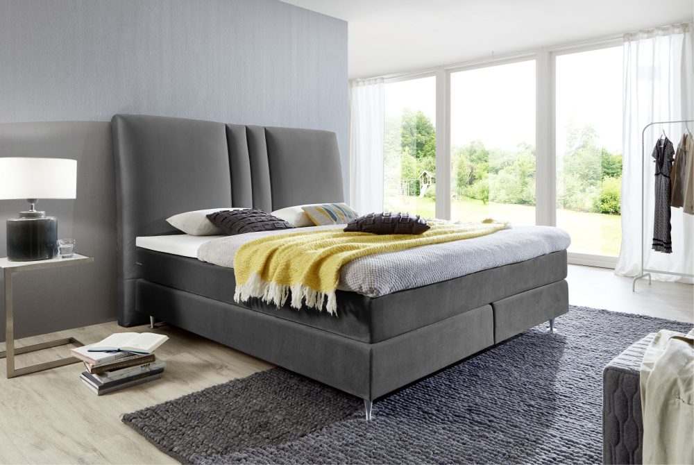 ATLANTIC home collection Boxspringbett, mit Topper und hohen Kopfteil