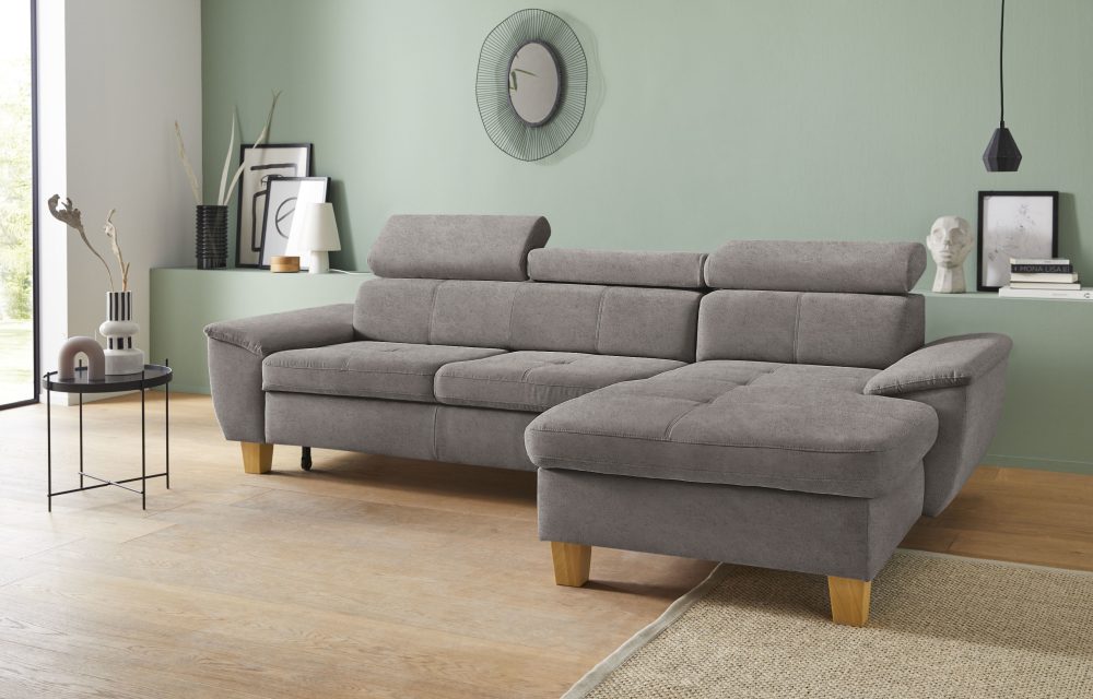 exxpo - sofa fashion Ecksofa, inklusive Kopfteilverstellung, wahlweise mit Bettfunktion und Bettkasten