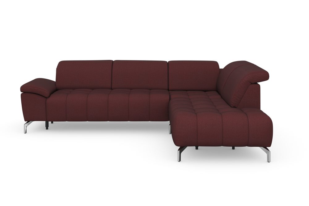 sit&more Ecksofa »Cool«, wahlweise mit Kopfteilverstellung und Vorziehsitz, motorisch,mit silberfarbenen Füssen