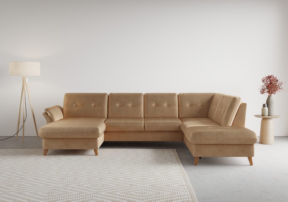 sit&more Wohnlandschaft »Göteborg«, inklusive Sitztiefenverstellung und Federkern, wahlweise mit Bettfunktion und Bettkasten