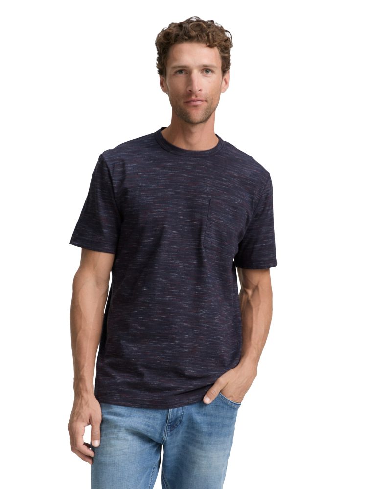 TOM TAILOR Rundhalsshirt in melierter Optik