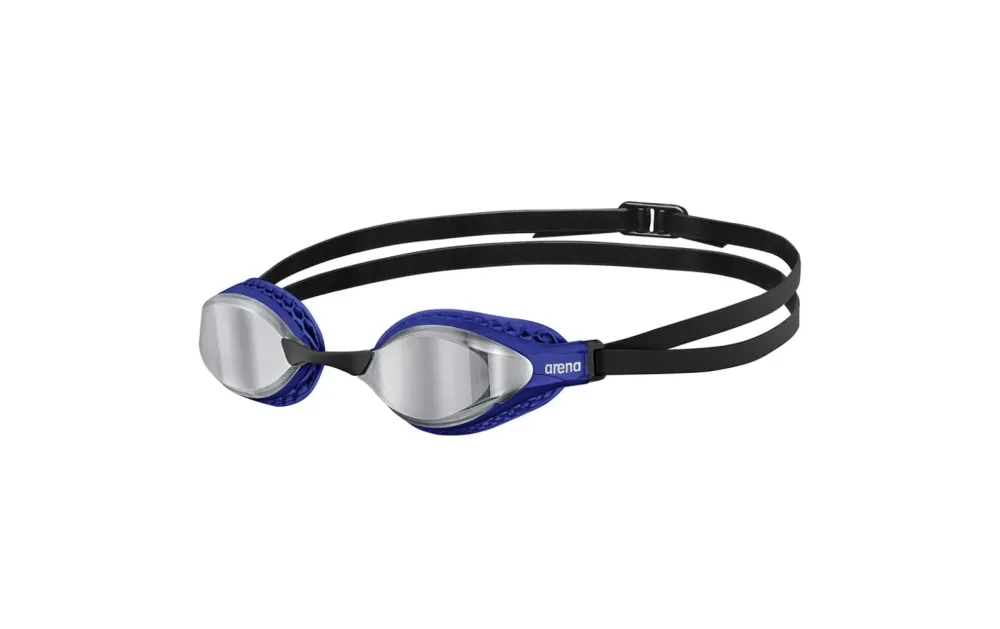 Arena Air-Speed Mirror Schwimmbrille blau, Harte GläserVerspiegelte Gläser