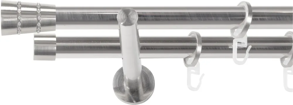 SN DECO GROUP Gardinenstange Ø 19 mm 2 läufig-läufig Fixmass;kürzbar
