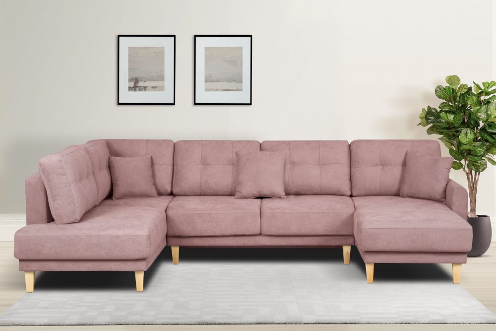 Home affaire Wohnlandschaft »Triplo«, mit Steppung, auch mit Bettfunktion und Bettkasten, incl. 3 Zierkissen
