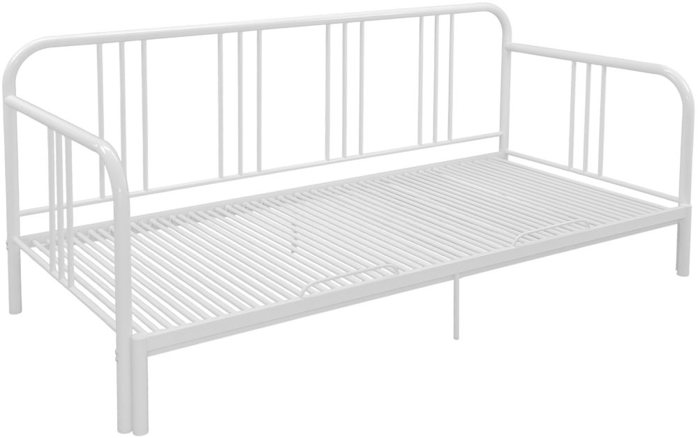 GOODproduct Metallbett »Trento Bett Bettgestell Bestseller Doppelbett Ausziehbett« Bestseller Gästebett Sofabett Schlafzimmer, Daybett mit Ausziefunktion im Landhausdesign weiss