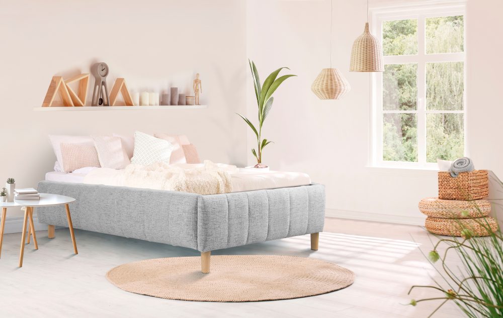 andas Polsterbett »Tarje«, Ohne Kopfteil - ideal für Dachschrägen oder Eigengestaltung der Wand am Bett, in 5 Breiten, auch in Überlänge 220 cm, incl. Roll-Lattenrost