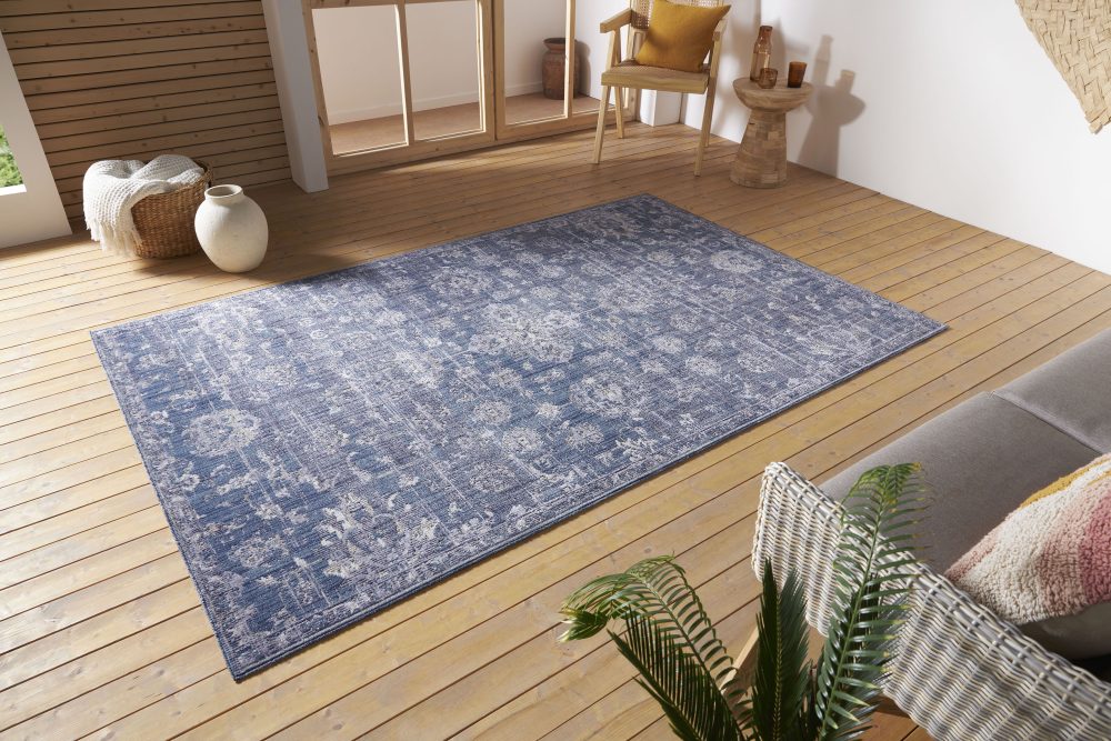 NOURISTAN Outdoorteppich »Alexandria«, rechteckig, 3 mm Höhe, In- und Outdoor, Faltbar und Waschmaschinenfest, geeignet für Fussbodenheizung, strapazierfähig, robust, pflegeleicht, ringsum gekettelt, kräftige Farben