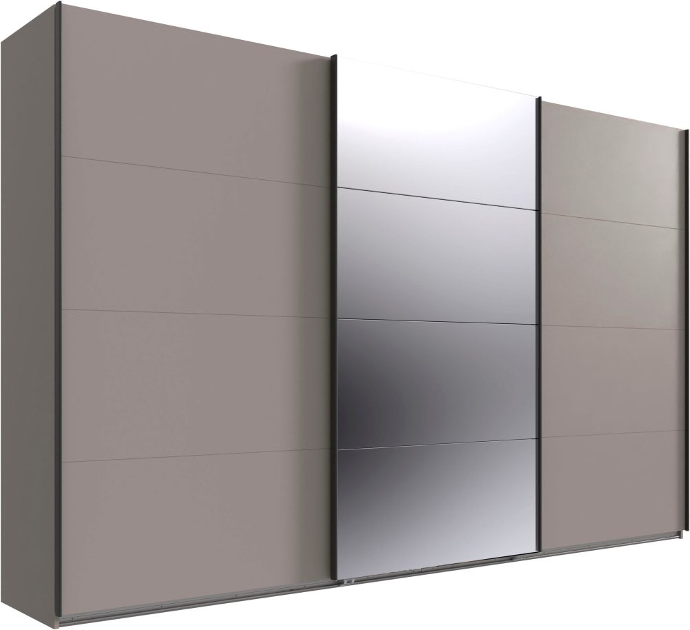 Wimex Kleiderschrank »Mugano, Made in Germany, Lieferung bis in Deine Etage und Stellort«, (wähle Deine Ausstattung: Basic oder Premium!), 3 Schwebetüren, grosse Grössen, mit oder ohne Spiegel, Metallgriffe