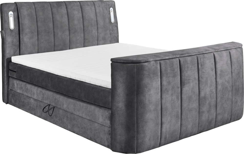 MID.YOU Boxspringbett 180/200 cm in anthrazit , Dallas 6 , 180 cm , 002220049302