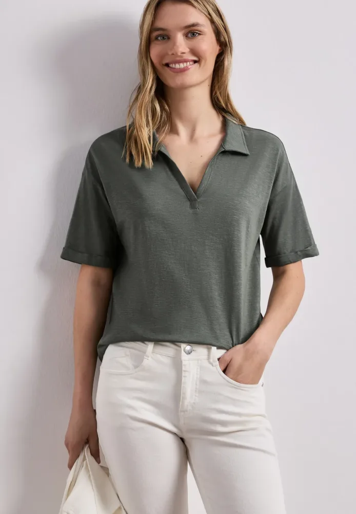 Kurzarm Poloshirt aus Jersey