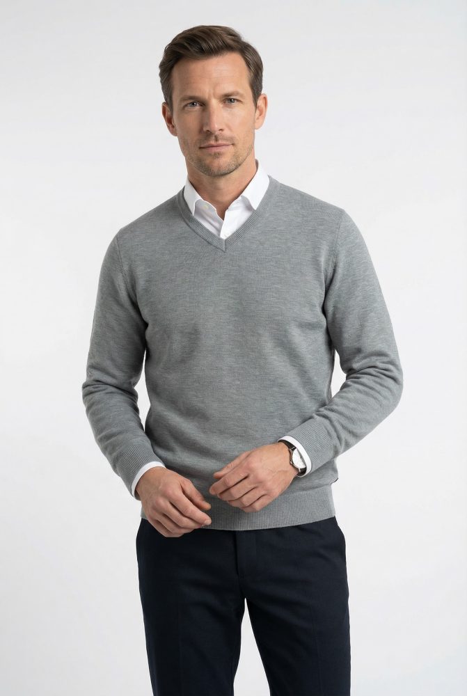 OLYMP V-Ausschnitt-Pullover »OLYMP Strick Casual«, klassischer Strickpullover