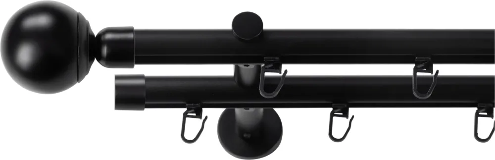 SN DECO GROUP Gardinenstange Ø 19 mm 2 läufig-läufig Fixmass;kürzbar