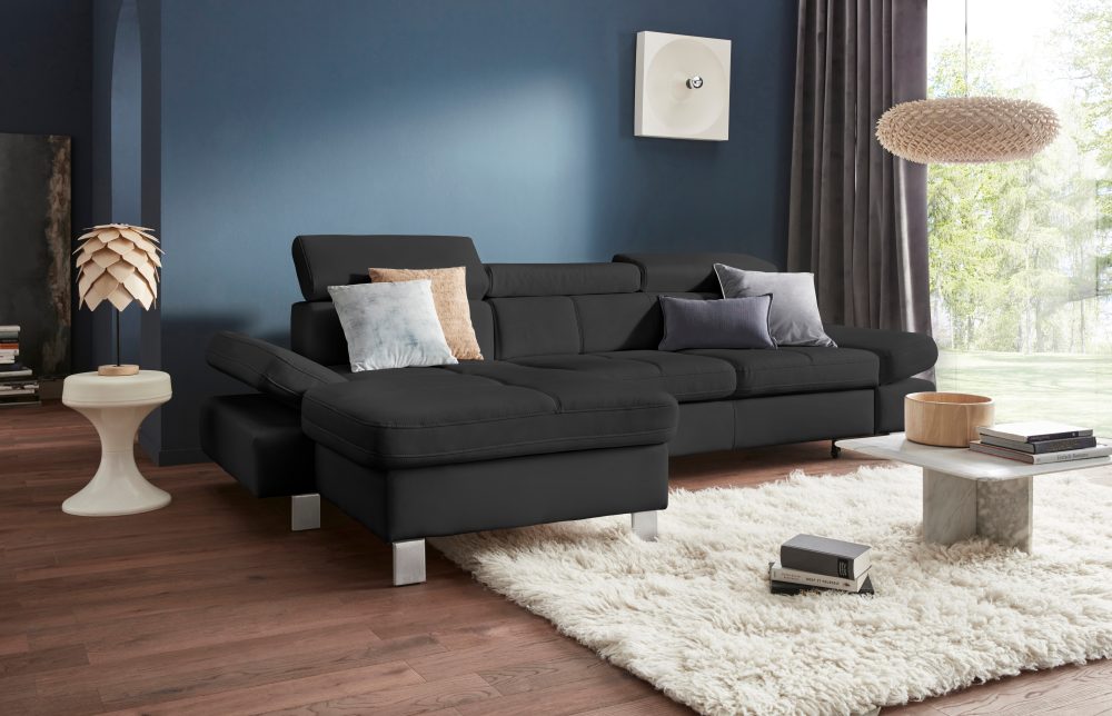 exxpo - sofa fashion Ecksofa, mit Kopf- bzw. Rückenverstellung, wahlweise mit Bettfunktion und Bettkasten